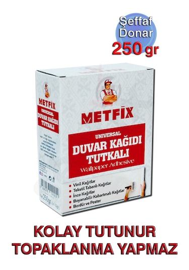 Metfix Toz Duvar Kağıdı Tutkalı 250gr, Şeffaf Donar