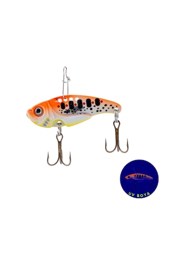 Vibrasyon Yem - Lrf/spin Jig - Fishack Vibrax - 7g 40mm - Fire Dot - Uv Boyalı