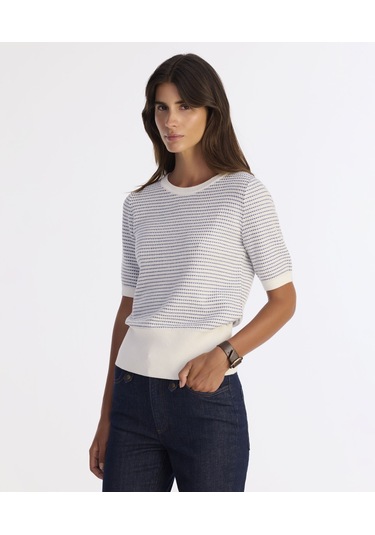 Yargıcı Regular Bisiklet Yaka Kısa Kol Kazak 25kktr2020x 037 Ekru