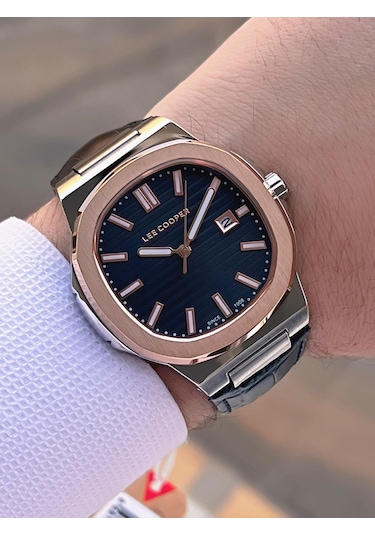 Lee Cooper Deri Kordon Takvimli Kadran 5 Atm Suya Dayanıklı 2 Yıl Garantili Erkek Kol Saati Elc.599 Gri