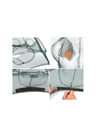 Maiyame 6 Delikli Otomatik Açılır Çift Katlı Balık Avı Ağı - Tuzlu Ve Taze Su İçin Kabuk, Karides, Yengeç Avlama Aleti