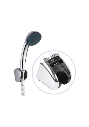 Plastik Duş Başlığı Fiskiyesi Hortumu Askısı Mafsal Tutacak Go50 Ahşap - Siyah