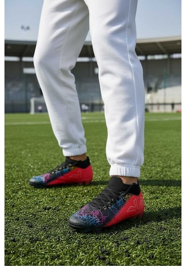 Trendyshose 252153 Çivili Rahat Çim Saha Krampon Ayakkabı Sıyah-fusya