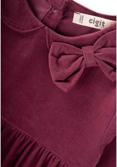 Kadife Elbise 1-8 Yaş Mürdüm MÜRDÜM