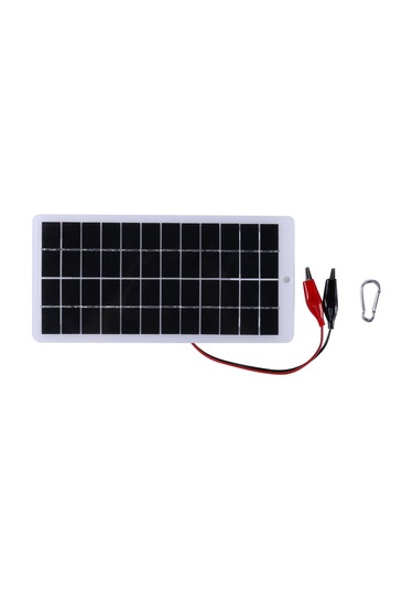 5w 12v Polikristal Güneş Paneli Lambası Su Pompası Klipsli Solar Şarj Cihazı Siyah