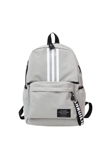 Trend Kore Stili Üç Bölmeli Tuval Sırt Çantası - Genç Kızlar Ve Kadınlar İçin Şık Okul Çantası, Ortaokul Lise Öğrencileri İçin Moda Çanta, Seyahat Ve Günlük Kullanım İçin Ergonomik Sırt Çantası Gri