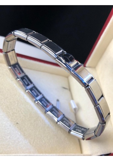 Erkek Kadın Çelik Bileklik - Mercedes Logolu Italyan Charm Nomi Sevgiliye Eşe Babaya Gümüş