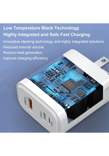 Maiyame Pd30 W Çift Hızlı Şarj Fişi Pd3.0 Hızlı Şarj Protokolü Yüksek Verimlilik Çoklu Cihaz Şar