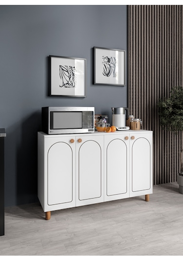 Stella Çok Amaçlı Bohem Dolap Ceviz-beyaz