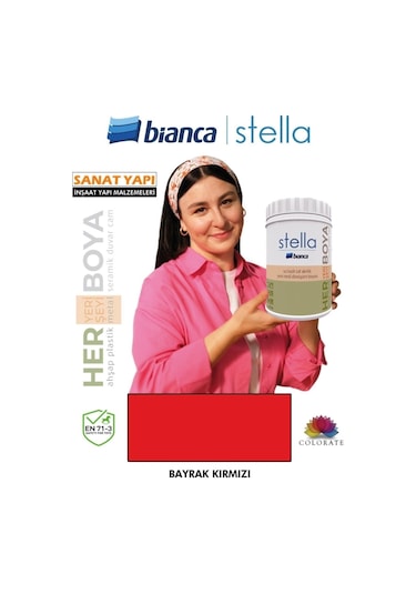 Stella Su Bazlı Akrilik Boya Bayrak Kırmızı Diğer