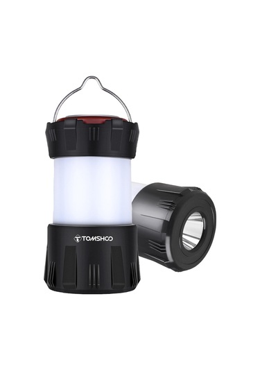 Tomshoo Led Kamp Feneri Tip C Şarj Edilebilir Kamp Işığı Suya Dayanıklı Taşınabilir Çadır Işığı Siyah