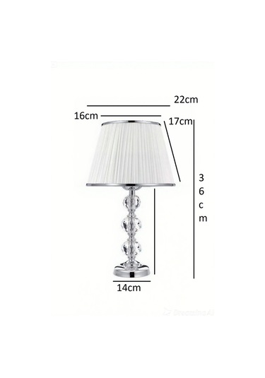 2 Adet Cam Taş Serisi Masa Abajuru-gece Lambası - Dekor Aydınlatma Krom