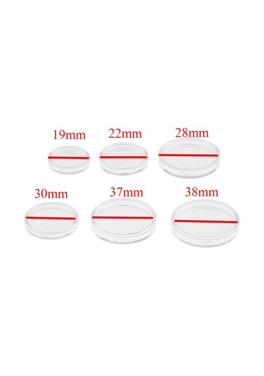 Suntek 100 Adet Temizle Yuvarlak Plastik Para Kapsüller