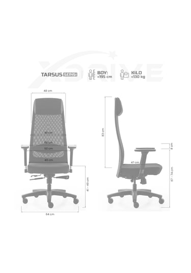 Xdrive Tarsus Business Çalışma Koltuğu Kumaş Siyah