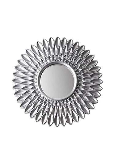 Suntek Yuvarlak Asılı Ayna Ev Şifonyer Dekor Duvar Aynaları Çiçek Şekilli Gümüş