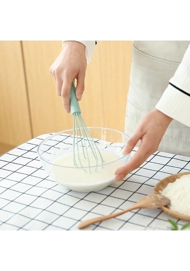 Yasammerkezi Mavi Stil Kaymaz Kolay Temizlenebilir Yumurta Çırpıcı Mutfak Silikon Çırpma Süt Köpürtücü Ahşap