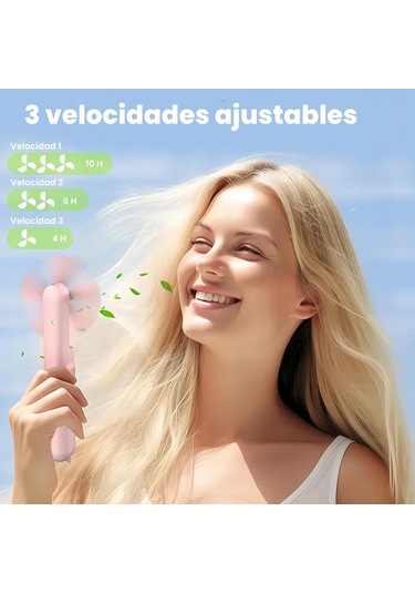 Wezone Pink Mini El Fani, Çift Fonksiyonlu Şarj Cihazı İle, Taşınabilir Ve Katlanabilir, Dış Mekanlar İçin Pratik Pembe