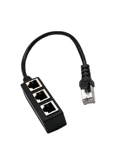Skycity Üç Portlu Rj45 Ethernet Ağ Ayırıcı, Birden Üçye Kablolu Adaptör, Ev Ofis Ağ Genişletici, Siyah, Sabit Veri Aktarımı