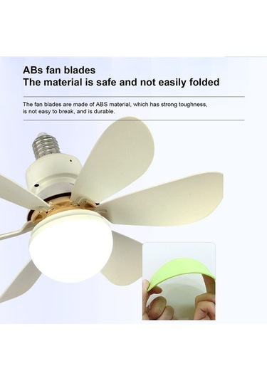 Fastbuy Tavan Vantilatörü Işığı, Ev Kullanımı, Mini Vantilatör Lambası, Uzaktan Kumandalı, A Beyaz Beyaz