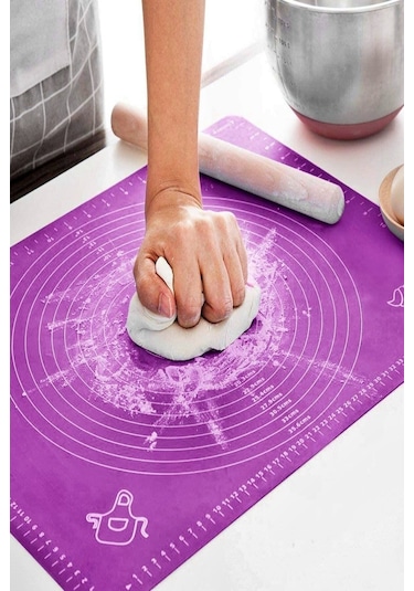 Tilbe Home Çok Amaçlı Silikon Hamur Açma Matı Beyaz