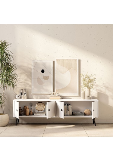 4052 Next 150 Cm Tv Ünitesi Beyaz Beyaz