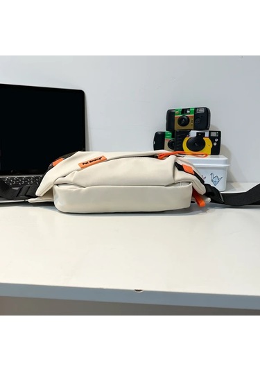 Elmpaly Huohuo Gençlik Bel Çantası Gri Büyük Kapasiteli Crossbody Sırt Çantası Gri