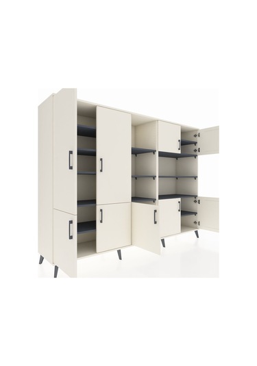 Hyperion Dolap 14 Raflı 9 Kapaklı 220x44x163 Aytaşı-aytaşı/antras Aytaşı-aytaşı/antrasit