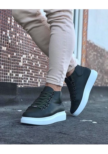 Wagoon Wg032 Haki Bağcıklı Sneakers Yarım Bilek Bot Haki