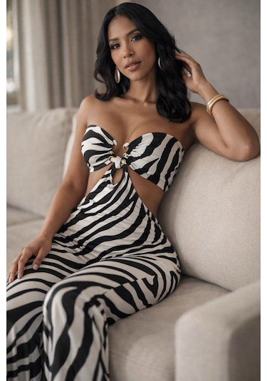 Pink Life Zarael Zebra Desenli Resort Tulum Baskılı