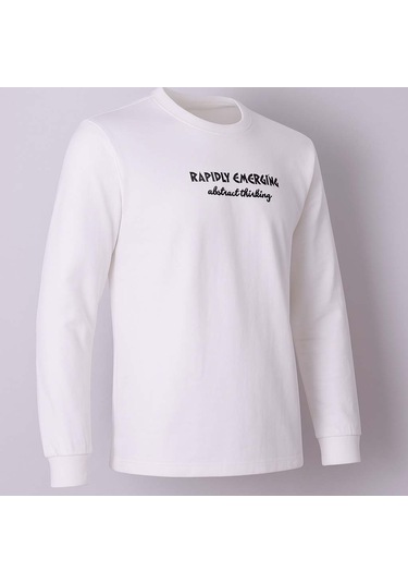 Trender Beyaz Erkek Sweatshirt Rapidly Beyaz