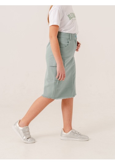 Kız Çocuk Kargo Keten Etek 2959 Mint