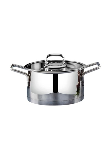 Lınes Sılver 18 Cm Derın Celık Tencere Metal Kulp Metalik Gri