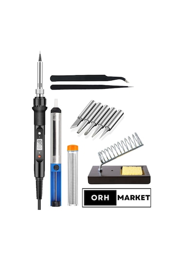 80w Yüksek Kalite Digital Lcd Havya Lehim Makinesi,lehim,stand,5'li Uç,cımbız Ve Lehim Pompası Seti