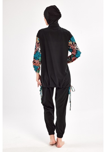 Spor Likra Tam Kapalı Tesettür Mayo 1207 Siyah08 Siyah08