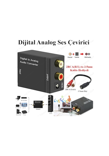 Dijital To Analog Optic Ses Dönüştürücü Adaptör