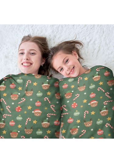 Noel Desenli 47 İnç Yuvarlak Flanel Battaniye, Yetişkin Ve Çocuk İçin, Yumuşak, Rahat Ve Hafif Noel Ayı Süs Eşyası