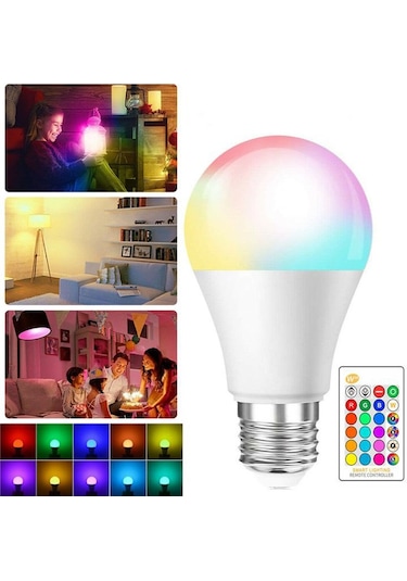 5 Adet Kumandalı, 20 Farklı Işık Renkli, Çakar Modlu Akıllı Led Ampul, Çok Kaliteli Rgb E-27 Ampul