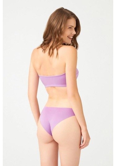 Straplez Crop Top Büstiyer Lila Lila