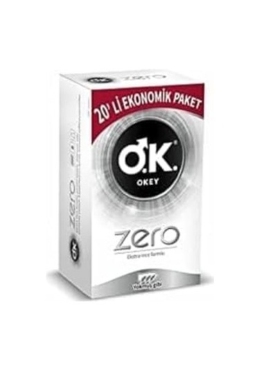 Zero 20x2 + Okey Zero Kayganlaştırıcı Jel 100 Ml