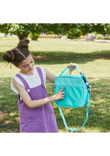 Moveevo Pembe Renkli Isı Saklama Sandviç Çantası - Güneş Işığı Desenli, Hafif, Tek Askılı Piknik & Öğle Yemeği Çantası Çok Renkli