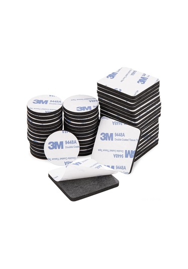 Hangfox 100 Adet Siyah 3m Eva Köpük İki Yönlü Bant, 2mm Kalın, 40x40mm Kare/daire, Güçlü Yapıştırıcı, Halka, Dekorasyonlar İçin