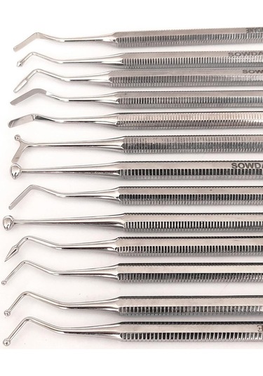 Çift Uçlu Paslanmaz Çelik Amalgam Plastik Dolum Spatulası