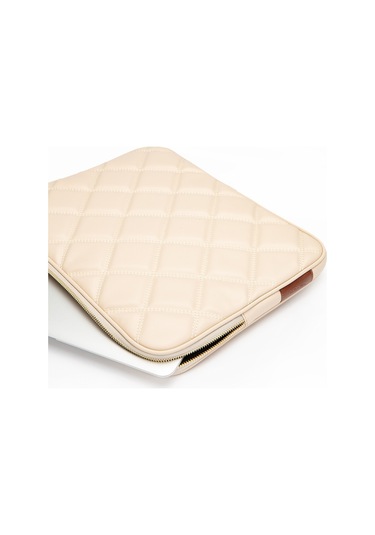 Kapitone Laptop Kılıfı 15.6 & 16 İnç Bej