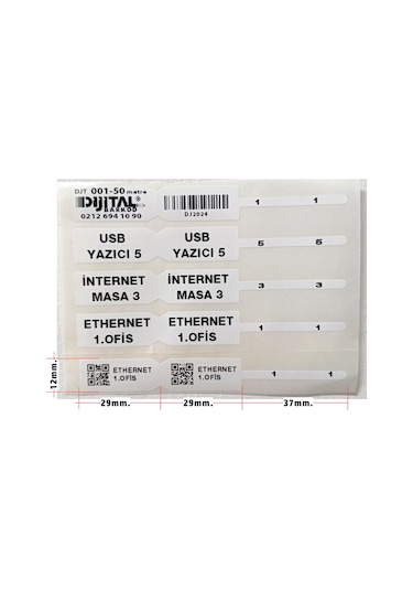 Gözlük Etiketi Kablo Etiketi Takı Etiketi Baskılı Pp 12x95-100ad.