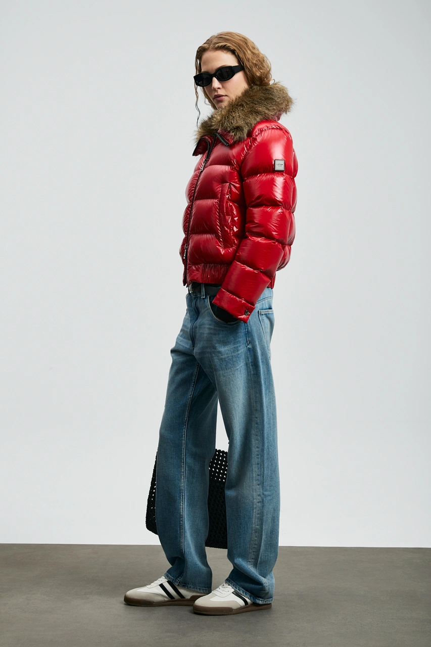 Lufian Daısy Kaz Tüyü Kadın Mont Koyu Kırmızı Koyu Kırmızı 122120041100710 Koyu Kırmızı