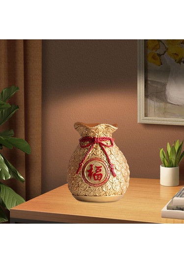 Suntek Çin Yeni Yılı Feng Shui Nimet Çanta Vazo Dekor Altın