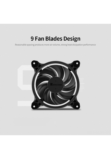 Jeehugo Jonsbo Eclipse Plus Beyaz 12cm Kasa Fanı, Led Işıklı, Hidrolik Rulman, 3pin+4pin Bağlantı, 1500rpm, 38.5cfm, 24db Siyah - Beyaz