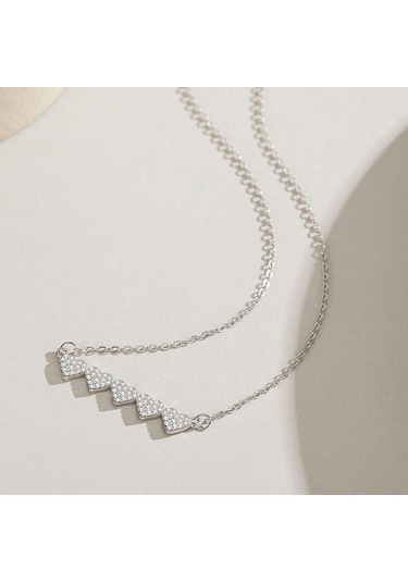 Tancise 925 Ayar Gümüş Aşk Kolye Kolye Basit Ins Rüzgar Klavikula Kolye Hediye. Gümüş