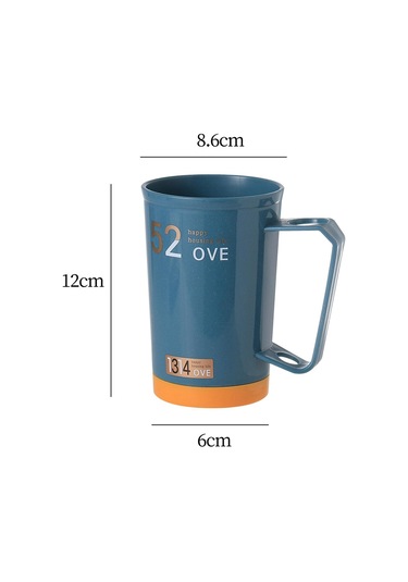 Suntek Yetişkin Arkadaşlar Için Kulplu Banyo Tumbler Kupası Mavi