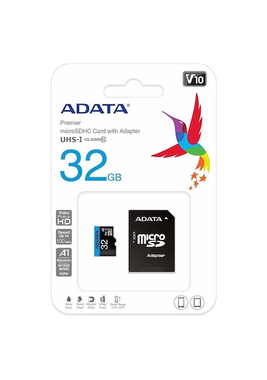 Adata Premier AUSDH32GUICL10A1-RA1 32 GB MicroSDHC Class 10 UHS-I Hafıza Kartı + Adaptör